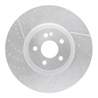 R1 Concepts EDZ-63151 Brake Rotor Drilled and Slotted Silver